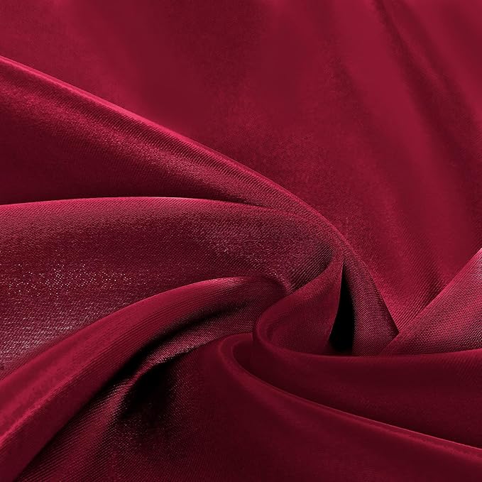 Homiest Burgundy Satin Fitted Sheet Twin Size, Deep Pocket, Luxury & Ultra Soft - Image 5