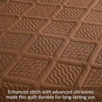 Yiran Brown Quilt Set Queen Size, 3 Piece Reversible Bedspreads Bedding Set - Image 6