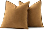MIULEE Decorative Linen Euro Sham Pillow Covers 24x24 Hazel ​Boho Farmhouse​ - Image 6