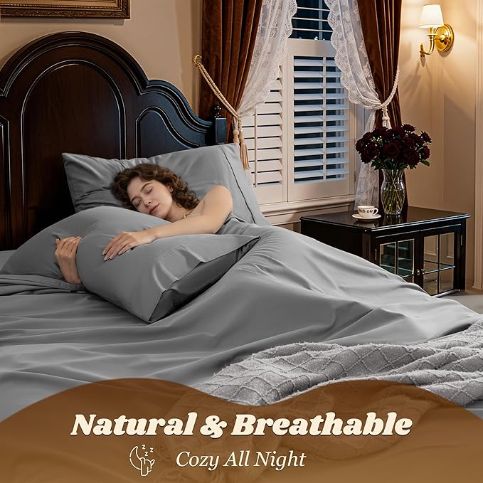 LBRO2M 100% Cotton Sheets Set Deep Pocket 24", 1000 Thread Count Queen Size 4 - Image 5