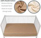 GUNTAIL Muslin Crib Sheets for Boys Girls 100% Cotton Fitted Baby Crib Sheet 2 - Image 3