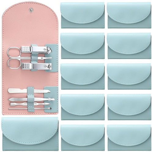12 Set Manicure Set Bulk Mini Manicure Nail Clipper Kit 7 in 1 Stainless Steel by Lanties