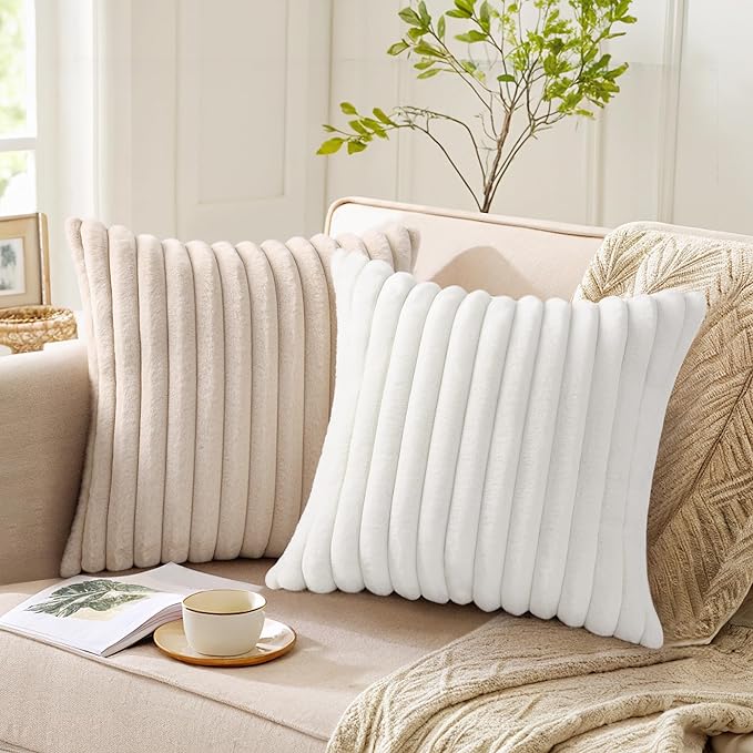 Pallene Faux Fur Plush Lumbar Throw Pillow Covers 12x20 Set of 2, Luxury Soft - Image 3