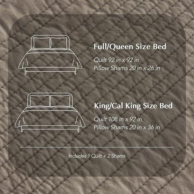 EVERGRACEHOME 100% Cotton Modern Lines Quilt Set King Size, Pre-Washed Soft - Image 8