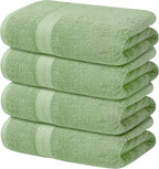 Avalon Towels Green Bath Towels Set of 4 pcs, 100% Cotton Towel Absorbent and by AvalonTowels