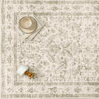 Taupe 2x8 Runner Rug Vintage Area Carpet Hallway Indoor Kitchen Washable Low - Image 5