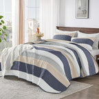 Andency King Size Quilt Set Yellow Blue, 3 Pieces Summer Ultra Soft Lightweight - Image 2