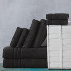 Black 6 Pack Bath Towels Sets Linen - Image 7
