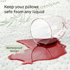 100% Waterproof Pillow Protectors Standard 20x26 Pair Zippered Pillow Case - Image 4