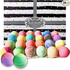 Bath Bombs Gift Set for Women and Men. 24 Luxury Bath Bombs Individually by PurelisNaturals