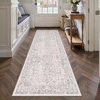 Gray Runner Rug 2x10 Hallway Machine Washable Kitchen Vintage Distressed Non by PureCozy