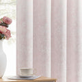 Beauoop Pink Floral Jacquard Blackout Curtains 84 Inches Long 2 Panels by Beauoop