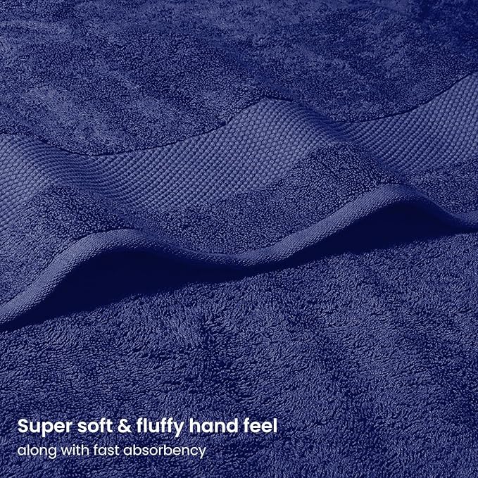 BIOWEAVES 100% Organic Cotton 700 GSM Plush Luxury Bath Towels - Image 3