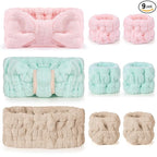 DiyJibb 9 Pcs Spa Headband for Washing Face, Skincare Headband and Wristband Set by DiyJibb