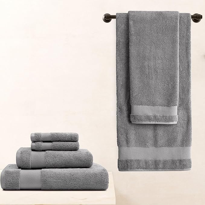 BIOWEAVES 100% Organic Cotton 700 GSM Plush 6-Piece Towel Set GOTS Certified - Image 6