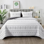 Andency Black White California King Quilt Set, 3 Pieces Boho Lightweight Soft by Andency