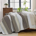 Andency California King Quilt Set Mocha Brown, 3 Pieces Ultra Soft Lightweight - Image 2
