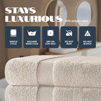 White Classic Luxury Bath Towels Set of 4 Large - Image 5