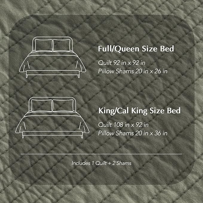 EVERGRACEHOME 100% Cotton Modern Lines Quilt Set Queen Size, Pre-Washed Soft - Image 8