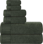 GLAMBURG 100% Cotton Ultra Soft 6 Pack Towel Set, Contains 2 Bath Towels 28x55 by GLAMBURG