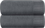 GLAMBURG 100% Cotton Oversized 2 Pack Bath Sheets 35x70, Ultra Soft Highly by GLAMBURG