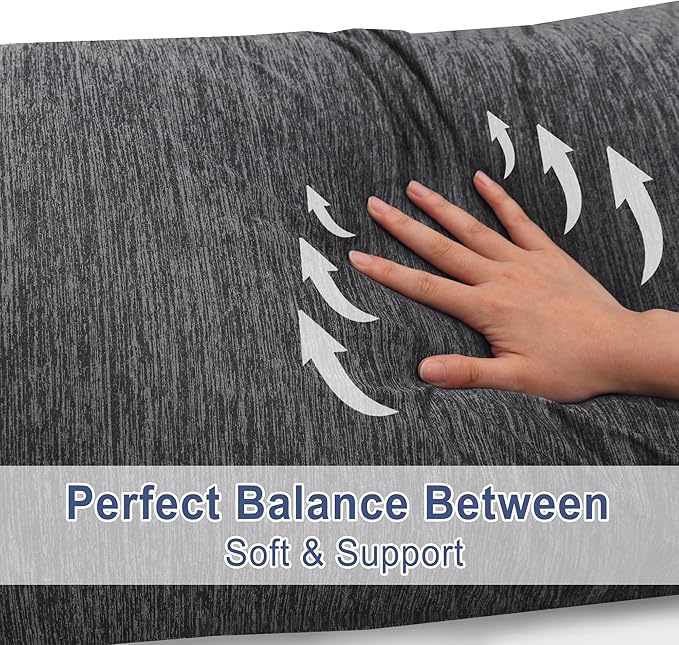 DWCN Cooling Body Pillow for Adults, 20x60 Inch Grey - Image 3