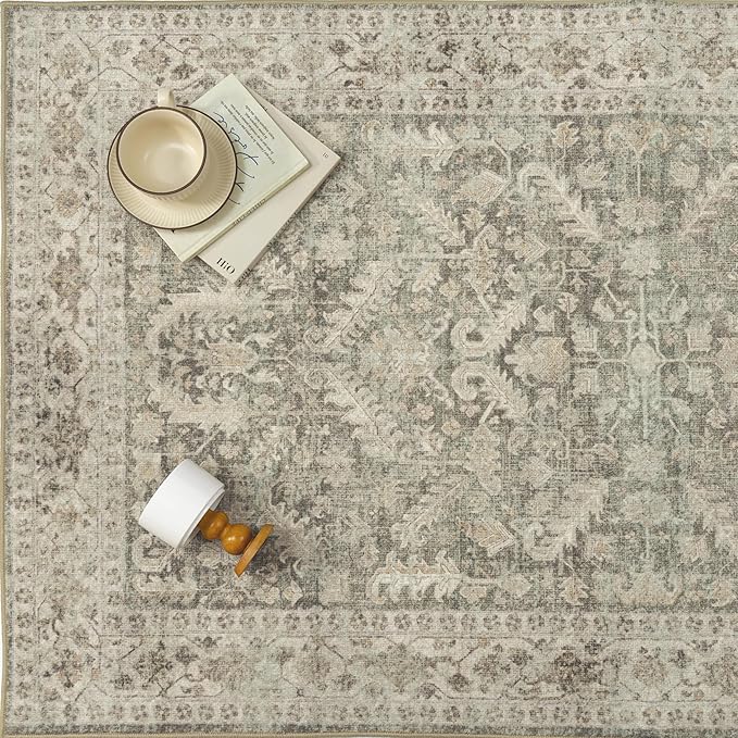 Brown 3x5 Entryway Rug Vintage Area Carpet Indoor Office Washable Door Mat - Image 6