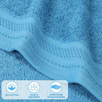 Superior Honeycomb 100% Cotton 500 GSM 12 Piece Bath Towel Set, 6 Washcloths - Image 4