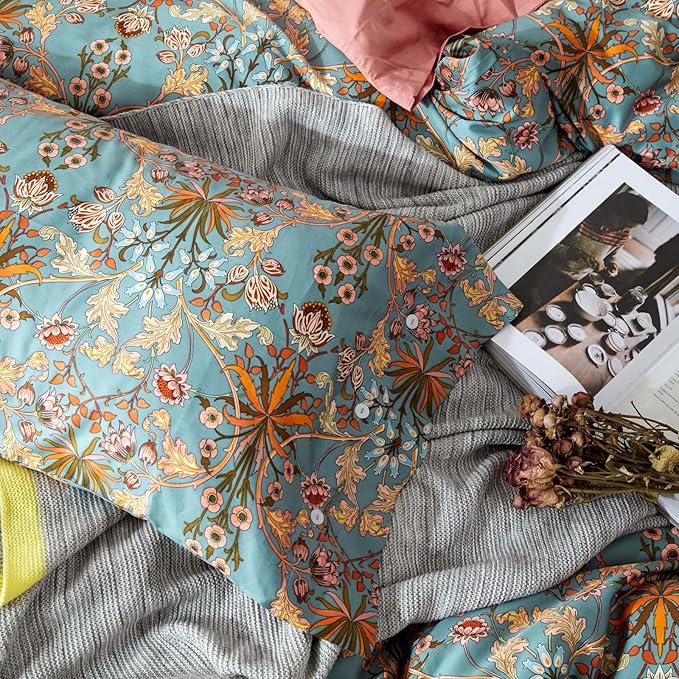 mixinni Vintage Style Garden Flower Queen Duvet Cover - Image 6