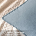 MIULEE Decorative Linen Euro Sham Pillow Covers 28x28 Inch Blue Grey Boho - Image 2