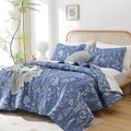 JANZAA Twin Quilt Infinity Blue Quilt Bed Spread Boho Quilt by JANZAA