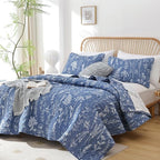 JANZAA Twin Quilt Infinity Blue Quilt Bed Spread Boho Quilt by JANZAA