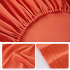 ROSE&RISY Orange Red King Sheet Set, 4 Pieces Soft Bedding King Sheet Set - Image 7