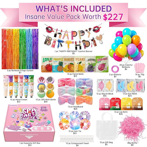 159Pcs Spa Party Supplies Set–12 Complete Spa Kits - Image 2