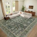 Washable 9x12 Area Rugs for Living Room, Boho Non-Slip Vintage Distress Lager by Hedwior