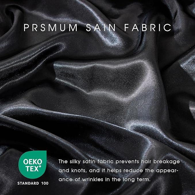 FreshCulture Satin Sheets Queen Size Bed Set- 4 Piece Luxury Soft Silky Queen - Image 5