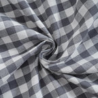 2 Pack Grey/White Plaid Ruffled Throw Pillow Sham 20 x20 inches, Washed Cotton - Image 6