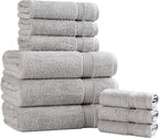 Superior Egyptian Cotton 9-Piece Towel Set, Guest Bath Decor Essentials - Image 2