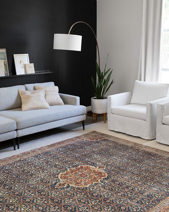 Loloi Layla Collection LAY-09 Cobalt Blue/Spice 2'-3" x 3'-9" .13" Thick Accent - Image 2
