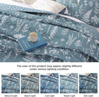 JANZAA Twin Quilt Mineral Blue Quilt Bed Spread Boho Quilt - Image 3