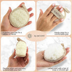 Almooni Natural Loofah Exfoliating Facial Scrubber, Made - Image 3