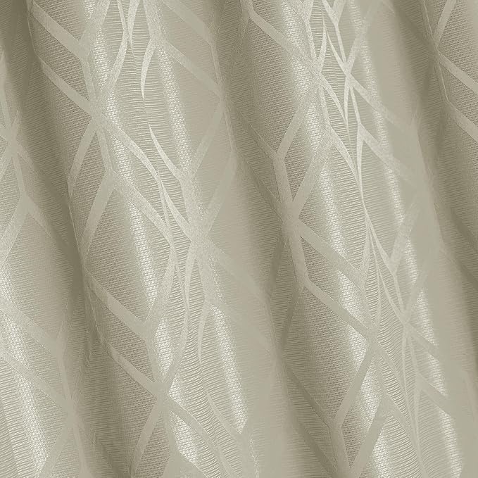 Amazon Basics Jacquard 2-Piece 100% Blackout Curtains, Living Room and Bedroom - Image 3
