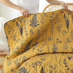 JANZAA King Size Ginger Quilt Bed Spread Boho Quilt Set 3 Pieces Lightweight - Image 7