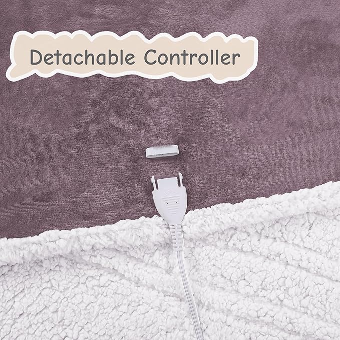 Electric Heated Blanket Queen Size 84"x90", Soft Flannel - Image 7