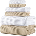 POLYTE 430 GSM Microfiber Quick Dry Lint Free Oversize Bath Towel Set, 6 Piece by Polyte