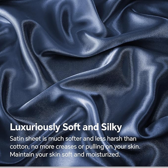 BEDELITE Satin Fitted Sheet and Pillowcase Set, Luxury Soft Similar to Silk - Image 3