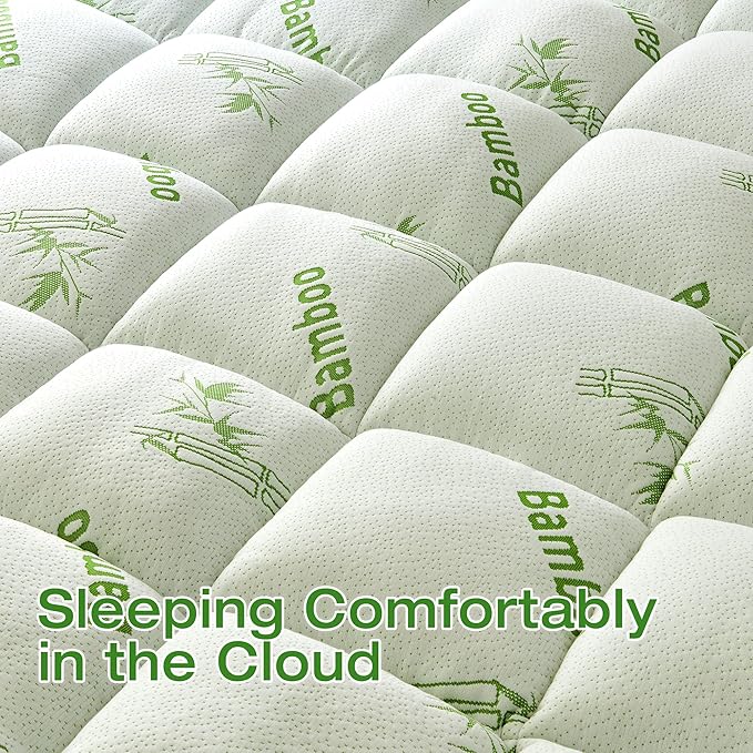 Mattress Topper King Size Viscose Derived from Bamboo, Thick Soft Pillow Top - Image 8