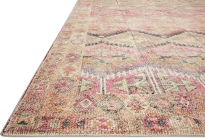 Loloi Layla Collection LAY-17 Pink/Lagoon 2'-6" x 9'-6" .13" Thick Runner Rug - Image 3