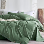 JELLYMONI 100% Washed Cotton Duvet Cover Queen – Soft, Breathable Linen-Look by JELLYMONI