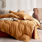 JELLYMONI 100% Washed Cotton Duvet Cover Queen – Soft, Breathable Linen-Look by JELLYMONI